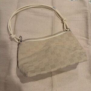 Elegant Cream Woven Handbag